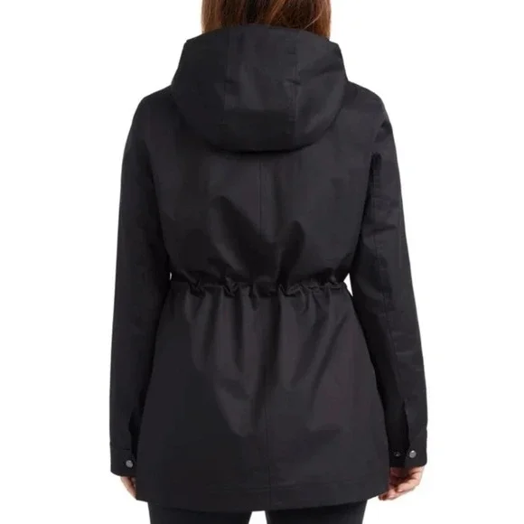 Hunter Ladies Water Resistant Cotton Smock Jacket Black XL Hooded Drawstring - Picture 2 of 6